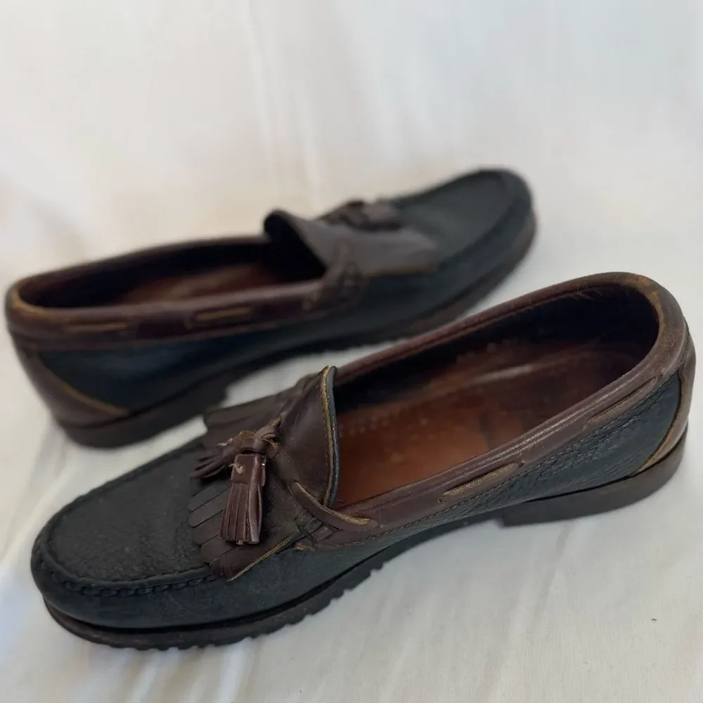 Allen Edmonds Size 8.5 D Nashua Tassel‎ Loafers Slip On Dress Shoes Black/Brown